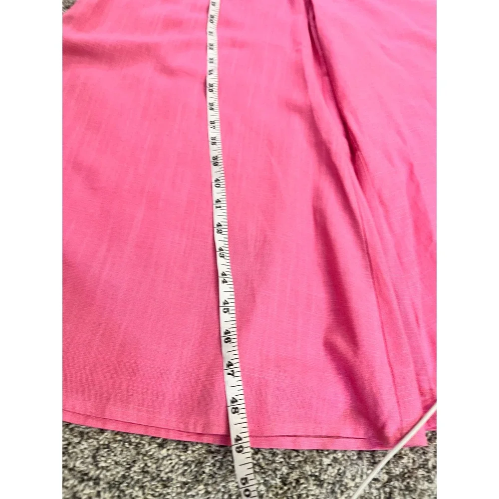 MVN THE LABEL Femme Pink Linen Blend Wide Leg Crop Overlay Jumpsuit US 4 NEW
